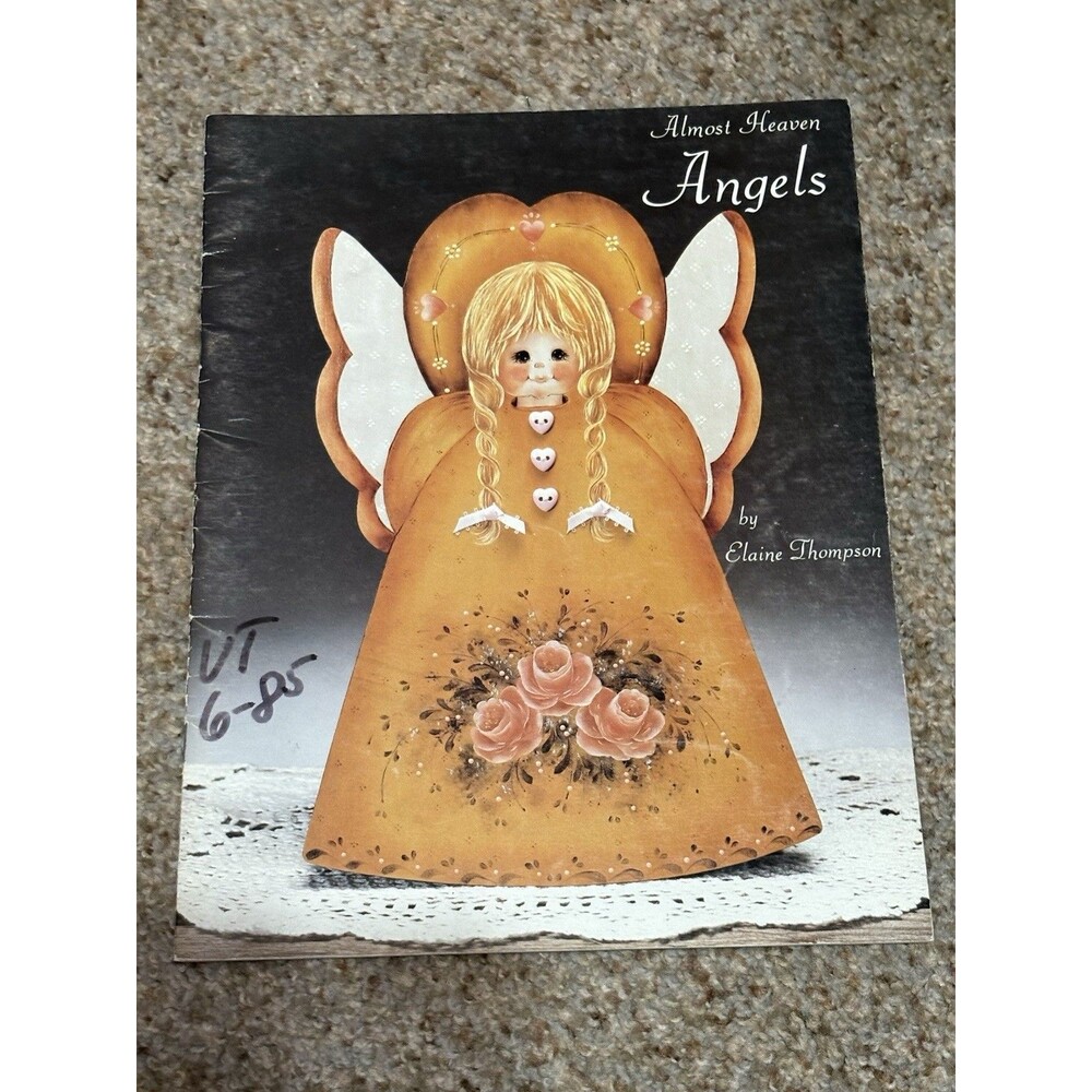 Almost Heaven Angels Elaine Thompson Folk Art Painting Pattern Book Vintage